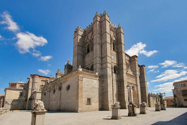 Den Medeltida Romanska Och Gotiska Katedralen Catedral Del Salvador Avila — Stockfoto