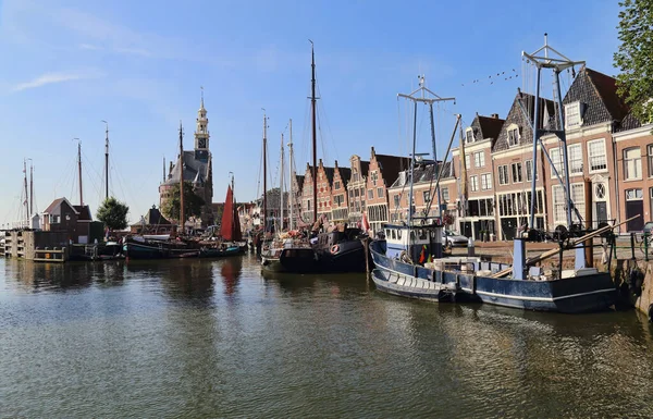 Historiska Båtar Den Gamla Hamnen Hoorn Holland — Stockfoto