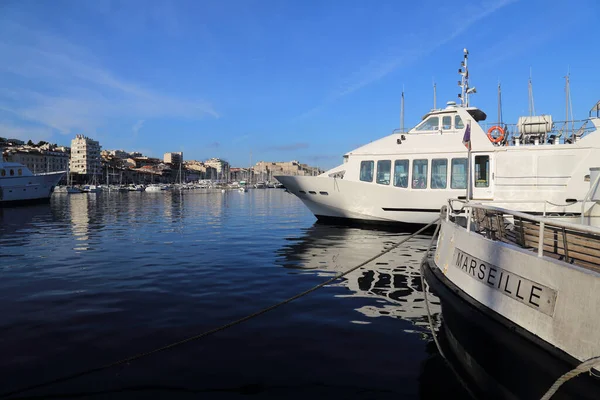 Marseille France October 2019 Ferry Boats Old Harbor Marseille France — Stock Photo, Image