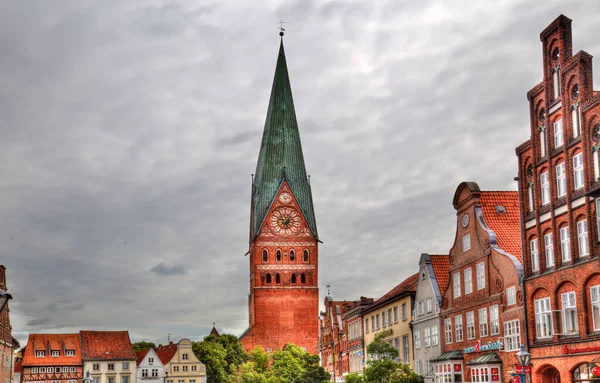 Luneburg Německo Července 2019 Historické Budovy Kostelní Věž Jana Náměstí — Stock fotografie