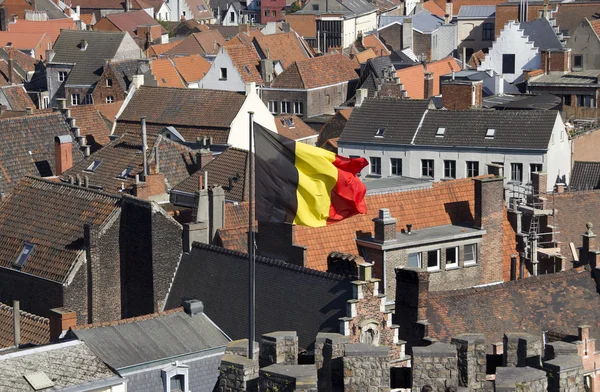 Belgian flag over Ghent