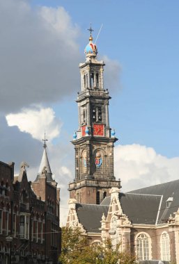 Ünlü Westerkerk (Anne Frank kilisesi) Amsterdam, Hollanda