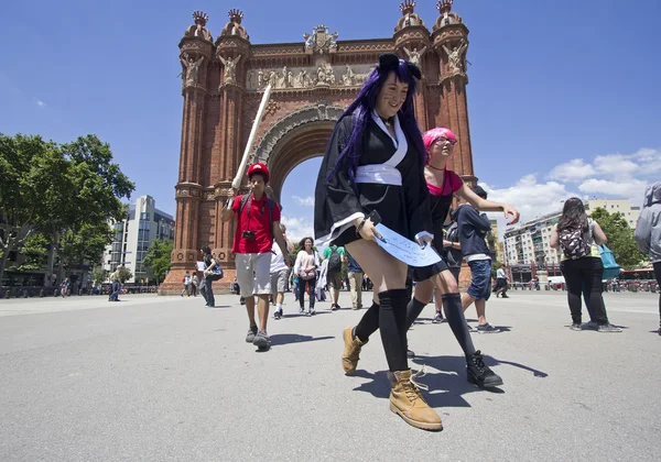 Cosplay fans in Barcelona, Spanje Spanje — Stockfoto