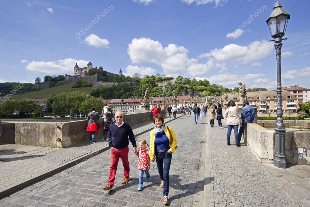 Old Main Bridge Wurzburg, Germany Stock Editorial Photo