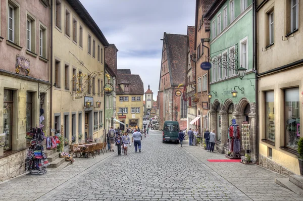 Ulice v Rothenburgu ob den Tauber, Německo — Stock fotografie