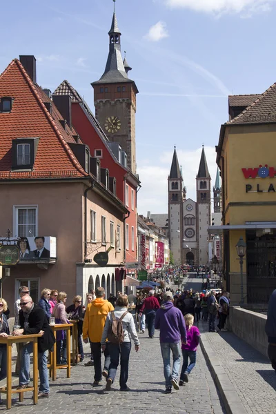 Alte hauptbrücke Würzburg, Deutschland — Stockfoto