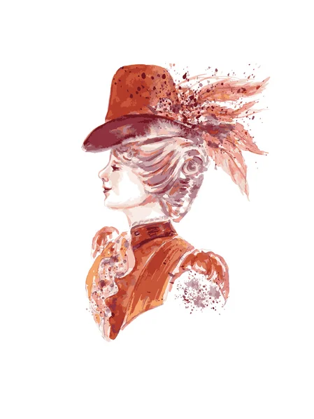 Portrait d'une dame — Image vectorielle