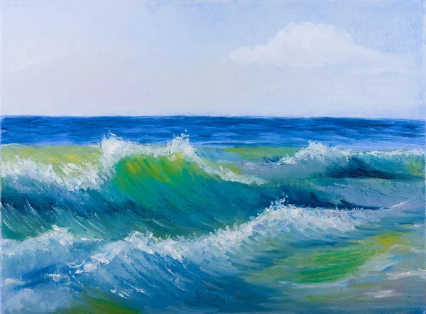 Peinture à l'huile de vagues — Photo