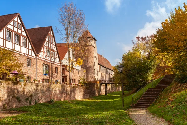 Beautiful autumn colors in the old town — Stock Photo, Image