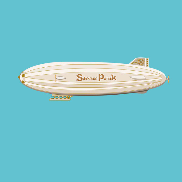 Flying airship vector illustration