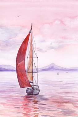 Günbatımı doğru yelken