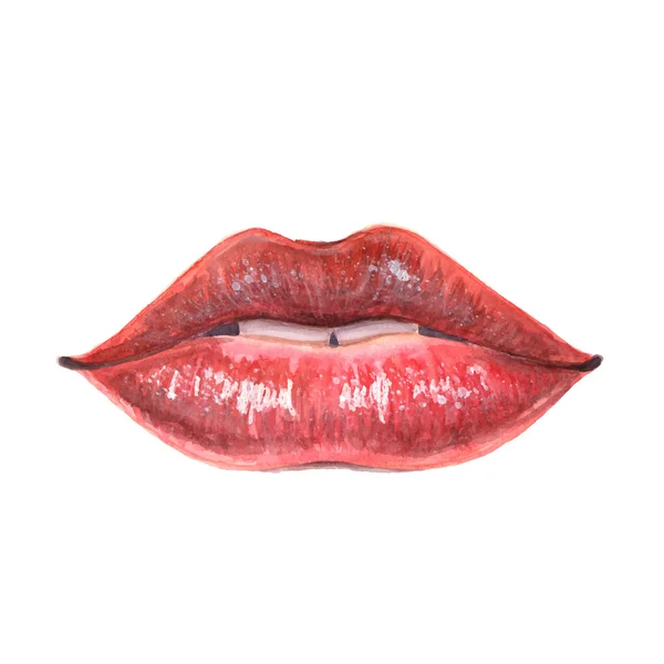 Rood vrouw lippen — Stockvector