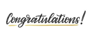 Tebrikler mesaj posteri. Modern fırça kaligrafisi yazıyı selamlıyor. Vektör el yazısı tipografi.