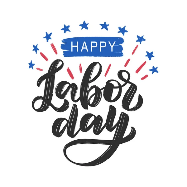 Happy Labor Day modern typography poster as template for greeting card, banner, poster, social media post. — Stock Vector