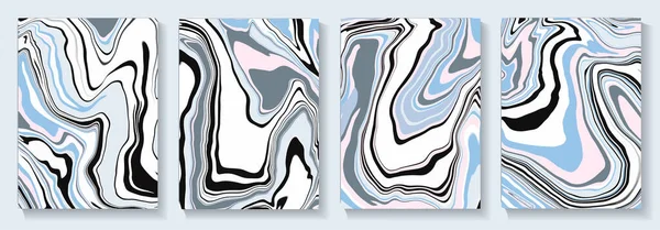 Ensemble d'affiches de fond texturées en marbre. Collection de bannières modernes abstraites comme modèle pour bannière, affiche, couverture, invitation, carte — Image vectorielle