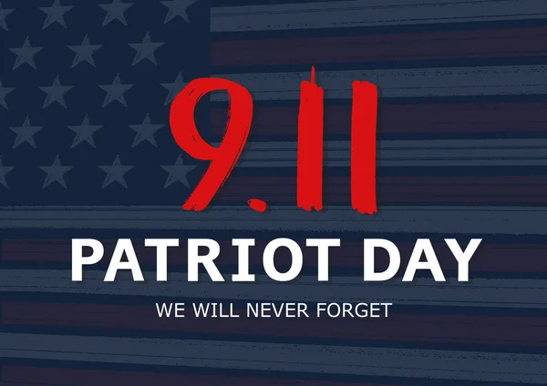 Affiche du Patriot Day of USA. Journée nationale de prière et de commémoration des victimes des attentats terroristes du 11 septembre 2001 concept — Image vectorielle