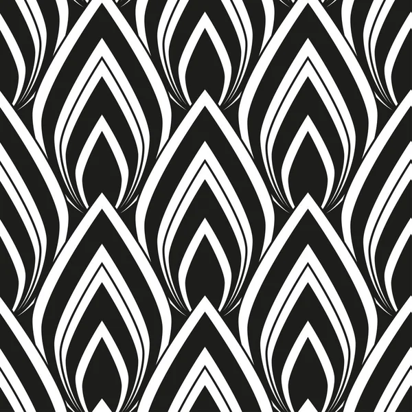 Nahtloses Art-Deco-Muster in schwarz und weiß. Vintage abstraktes geometrisches Design als Modedruck, Wohnkultur, Textil- und Stoffdruck, Tapete. — Stockvektor