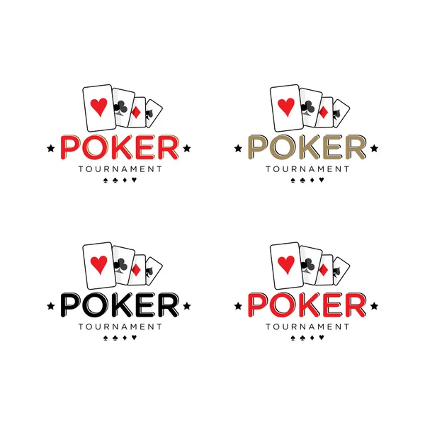 Set logo vettoriale del poker — Vettoriale Stock