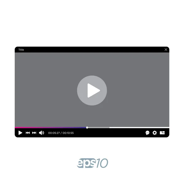 Frame video player interface. Design mockup video channel pc. Tube