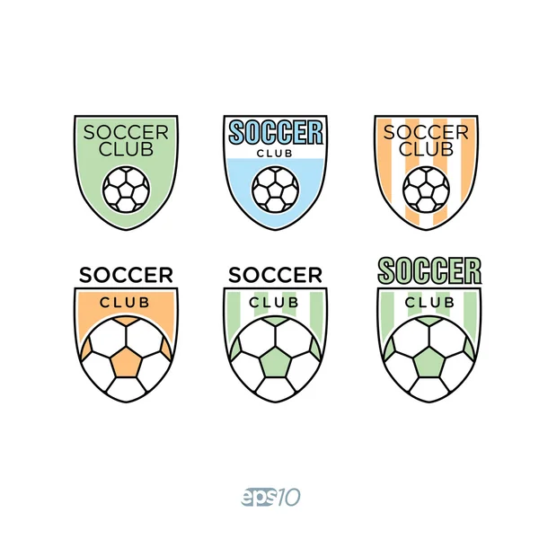 Fußball, Fußball Vektor Logo Set — Stockvektor