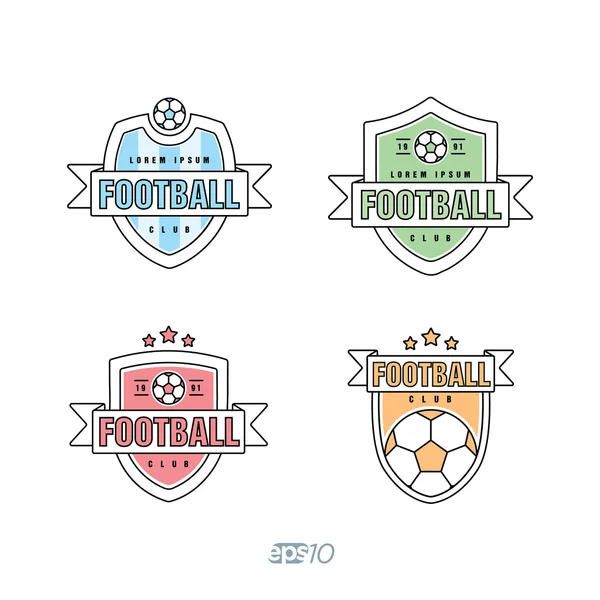 Fußball, Fußball Vektor Logo Set — Stockvektor