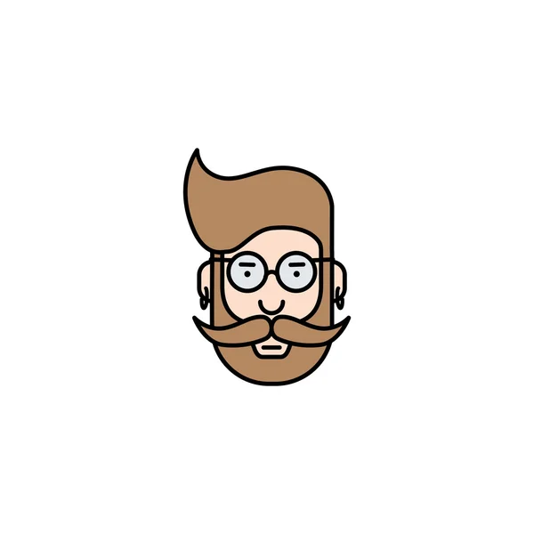 Hipster's Face logotyp Stockvektor