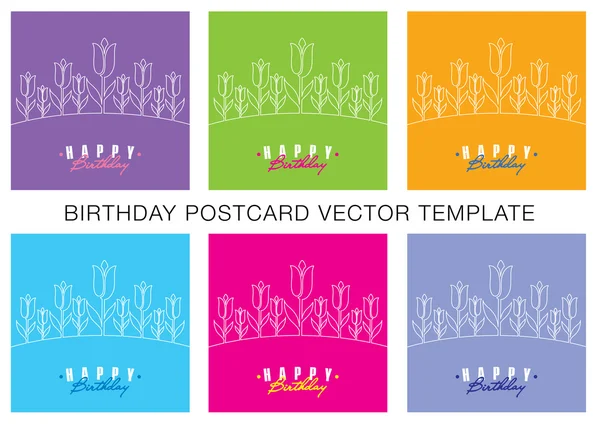 Happy Birthday Vector Template — Stock Vector