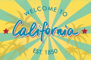 California vektör şablon hoş geldiniz