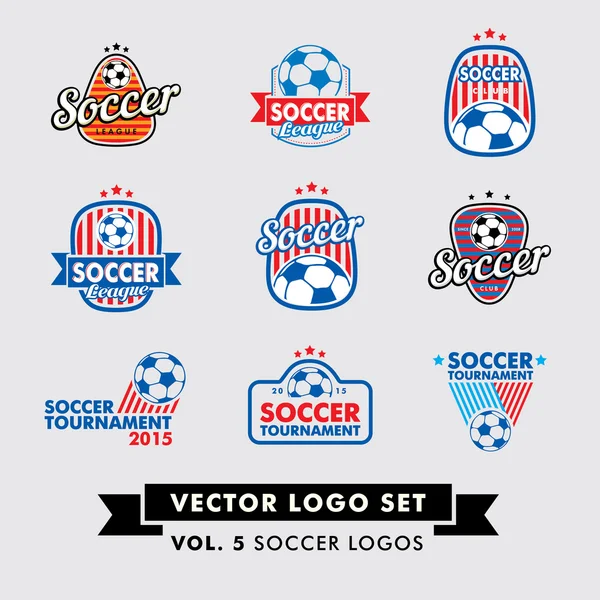 Soccer, Football Vector Logo Set — Stock Vector