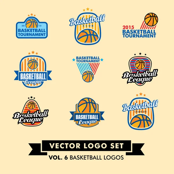 Basquetebol Vector Logo Set —  Vetores de Stock