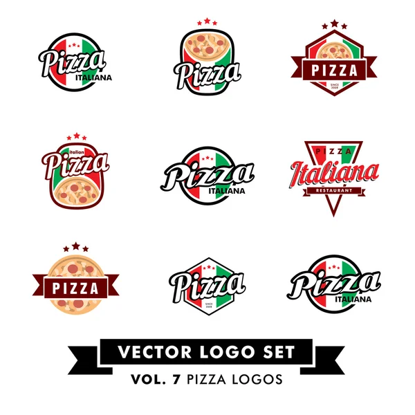 Retro Vintage Pizza Restoran vektör Logo koymak