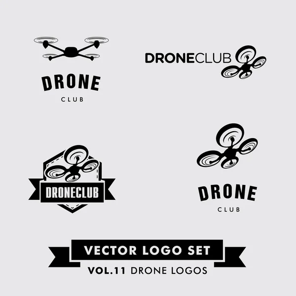 Drone Vector Logo Set — Stockový vektor