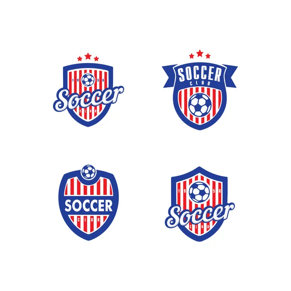 Fußball und Fußball Vektor Logo Vorlage — Stockvektor
