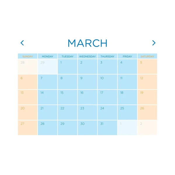 Modèle de vecteur de calendrier 2016 — Image vectorielle