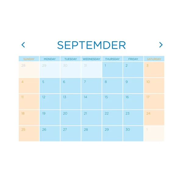 Modèle de vecteur de calendrier 2016 — Image vectorielle