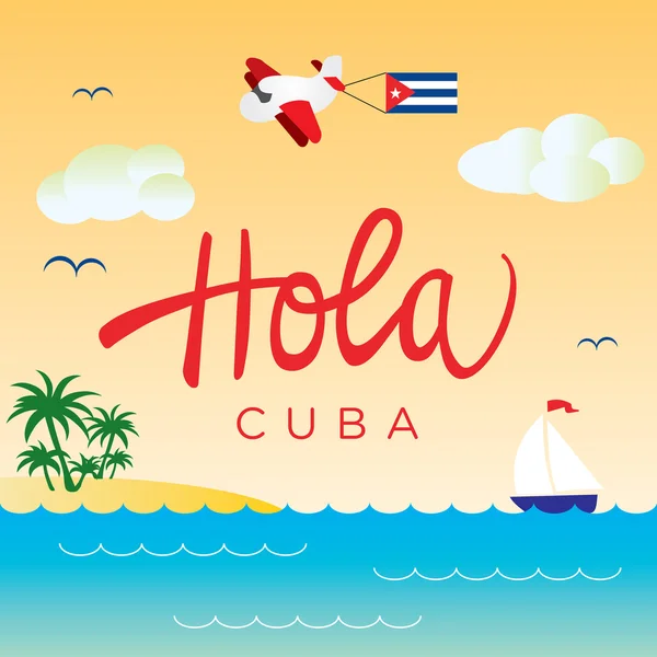 Küba deniz manzara vektör şablonu