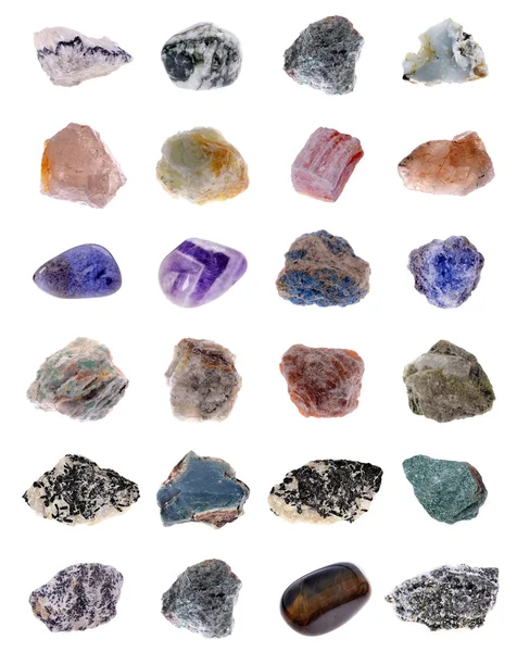 Colección de minerales aislados en un blanco — Foto de Stock