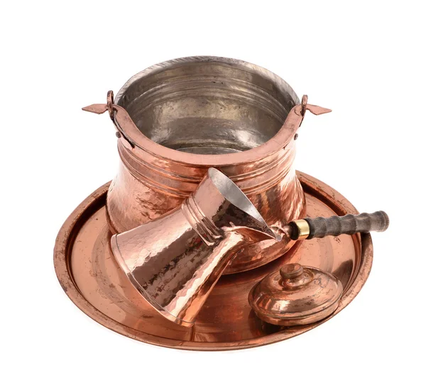 Old copper coffee pot, — Stock Photo, Image