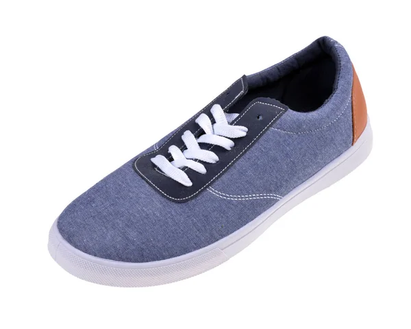 Nieuwe Blauwe Sneaker Geïsoleerde Witte Achtergrond — Stockfoto