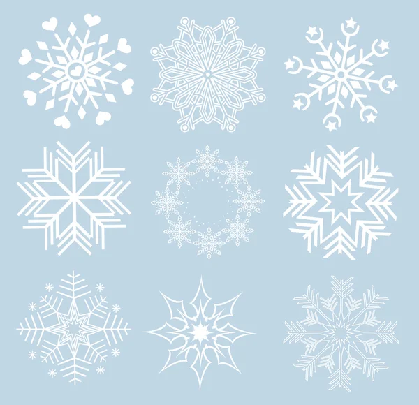 Collection of snowflakes — Stock Photo, Image