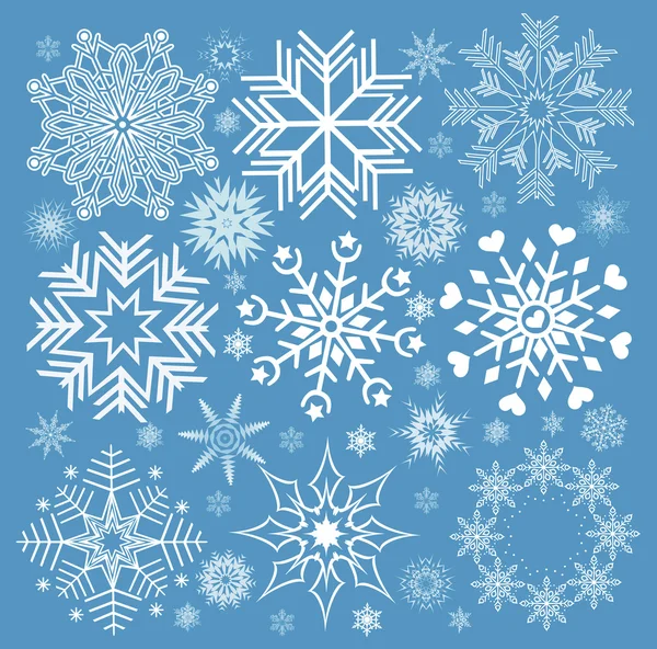 Collection of snowflakes — Stock Photo, Image
