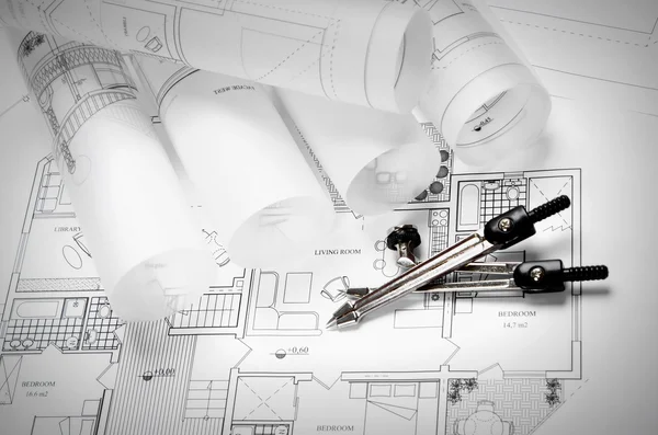 Architectural project business — Stock Photo, Image