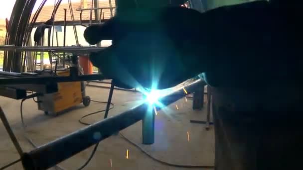 Workshop for arc welding — Stock Video