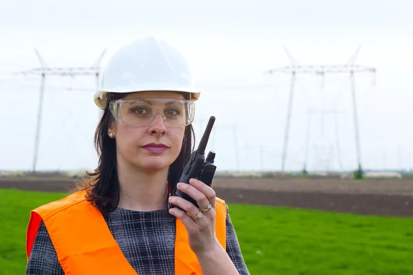 Female engineer electrician — Stock Photo, Image