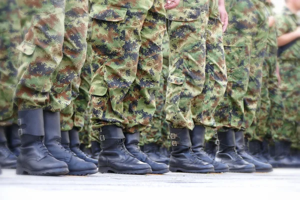 Lines of commando soldiers — Stock Photo, Image