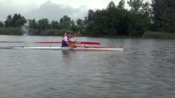 Kayak entrenamiento de sprint — Vídeos de Stock