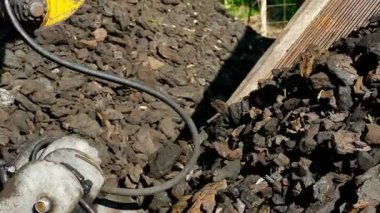 Kömür tutucu ile hidrolik Ekskavatör kullanarak bir kamyon yükleme