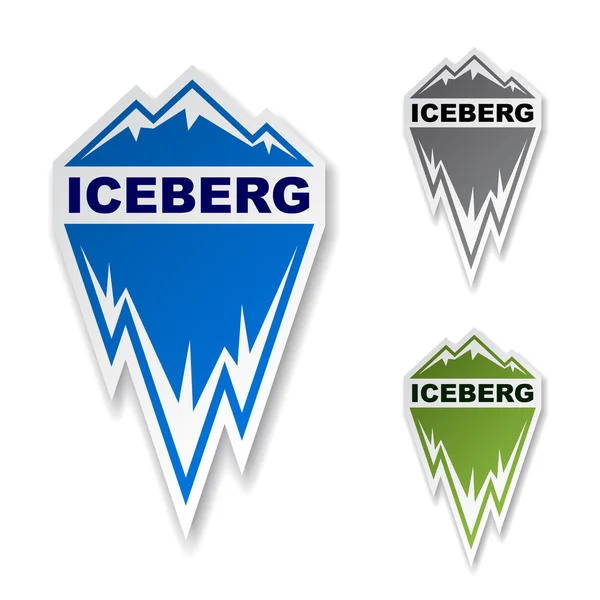 Winter iceberg ice mountain stickers — Stock Vector