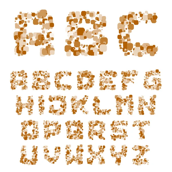 Punkte beige Alphabet Schrift Buchstaben — Stockvektor