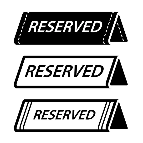 Restaurant reserved table sign — Stock Vector